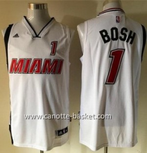 nuovo Maglie nba Miami Heat Chris Bosh #1 bianco