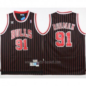 Maglie nba Chicago Bulls Dennis Rodman #91 striscia rosso nero