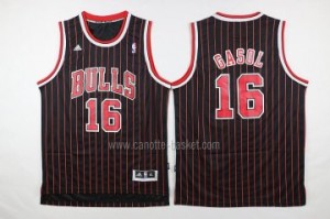 Maglie nba Chicago Bulls Pau Gasol #16 striscia rosso nero