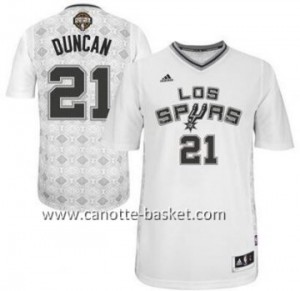 Maglie nba San Antonio Spurs Tim Duncan #21 bianco Latina Notte