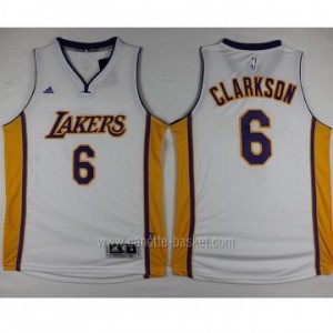 Maglie nba Los Angeles Lakers Jordan Clarkson #6 bianco 2016 stagione