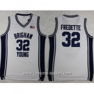 Maglie nba NCAA Brigham Young University Jimmer Fredette #32 bianco