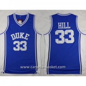 Maglie nba NCAA Duke University HILL #33 blu