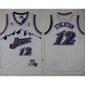 Maglie nba Utah Jazz John Stockton #12 bianco bianco snow Mountain Editio