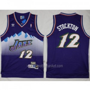 Maglie nba Utah Jazz John Stockton #12 porpora snow Mountain Editio