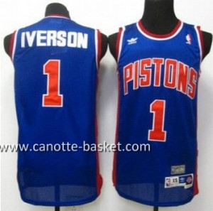 Maglie nba Detroit Pistons Allen Iverson #1 blu