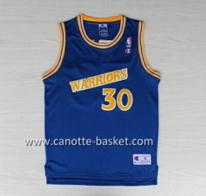 Maglie nba Golden State Warriors piccolo c Stephen Curry #30 blu