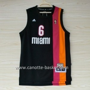 nuovo Maglie nba Miami Heat LeBron James #6 arcobaleno nero