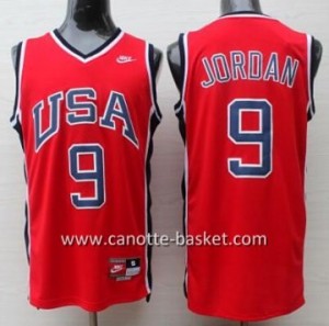 maglie basket 1984 USA Michael Jordan #9 rosso